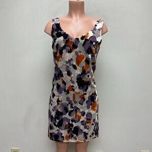 Cabi Womens Orange Purple Radiant Velvet Burnout Sleeveless Mini Slip Dress S